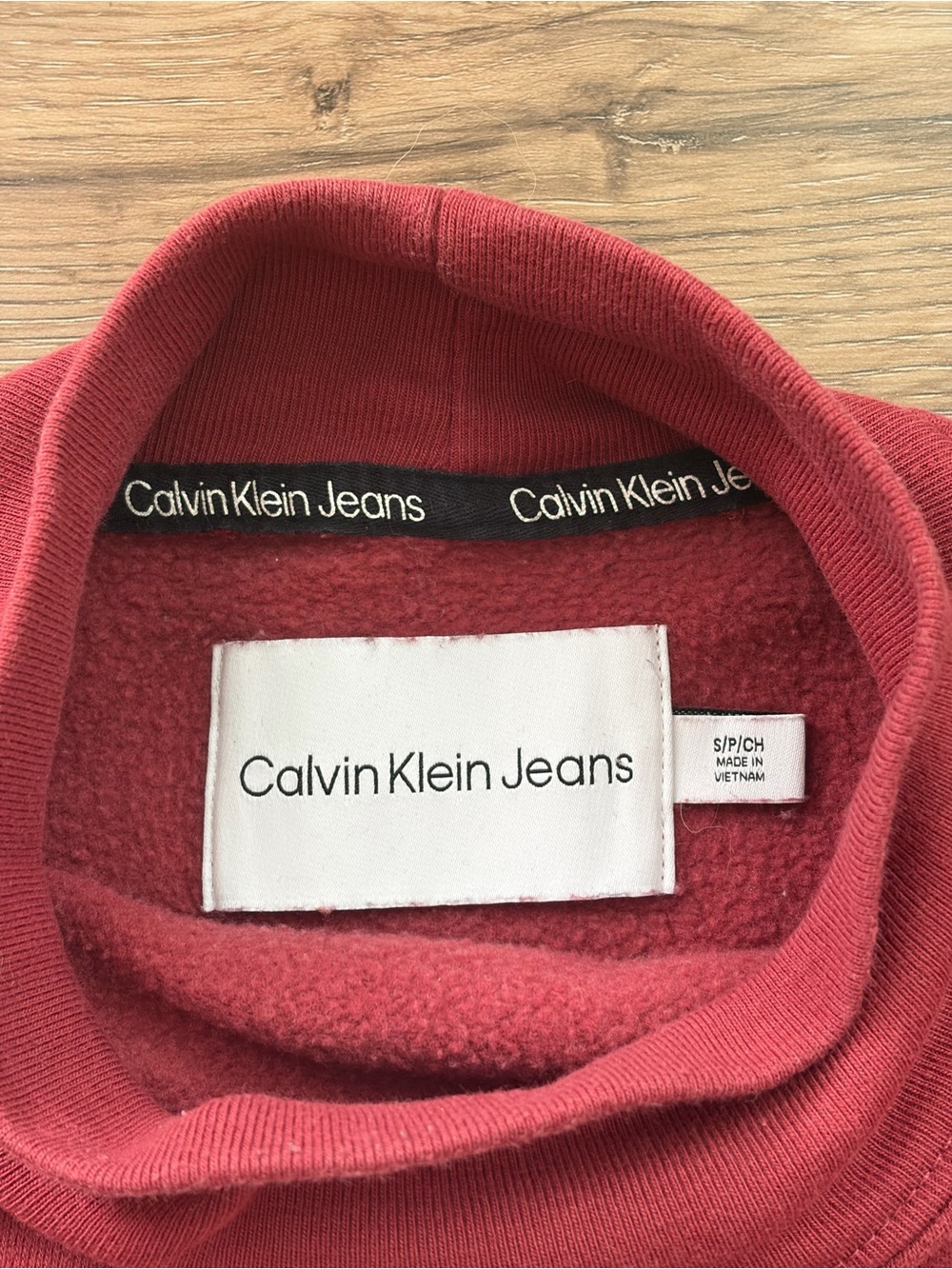 Calvin Klein Cozy Cropped Maroon Mock Neck Size S - Picture 2 of 6